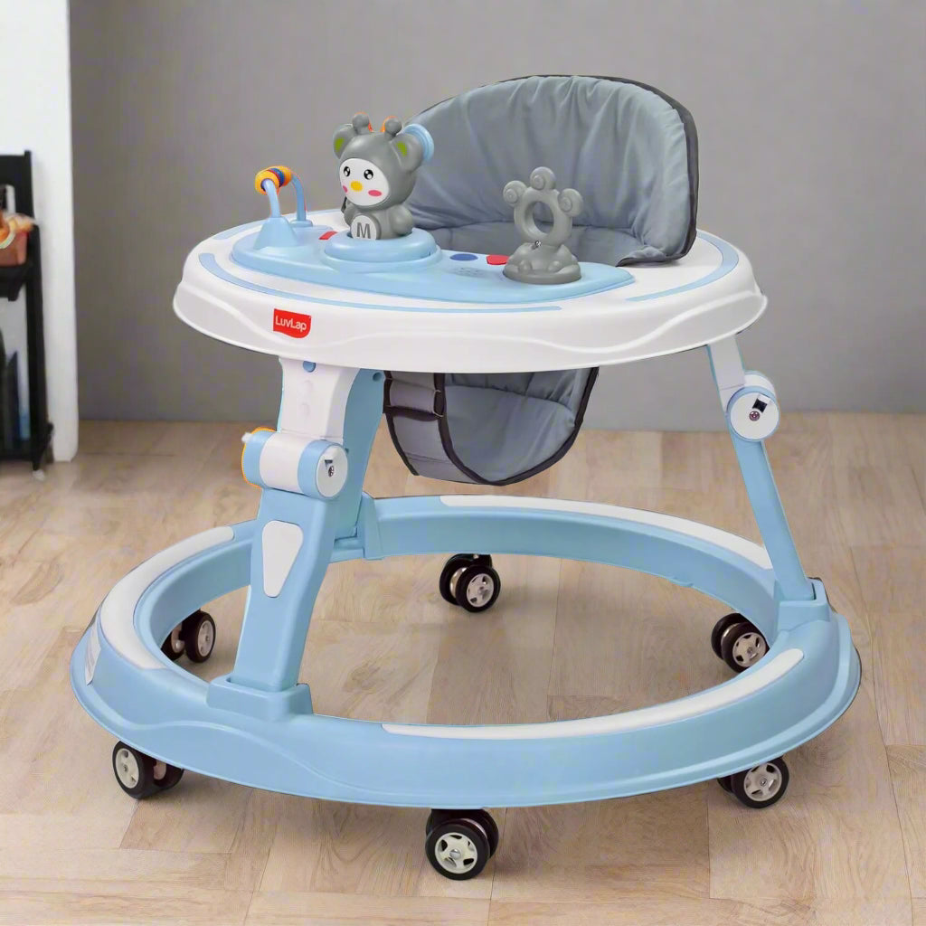 Usmile Toys LuvLap 360° Joy baby walker in orange, offering stable support and engaging playtime for toddlers. www.usmile.toys